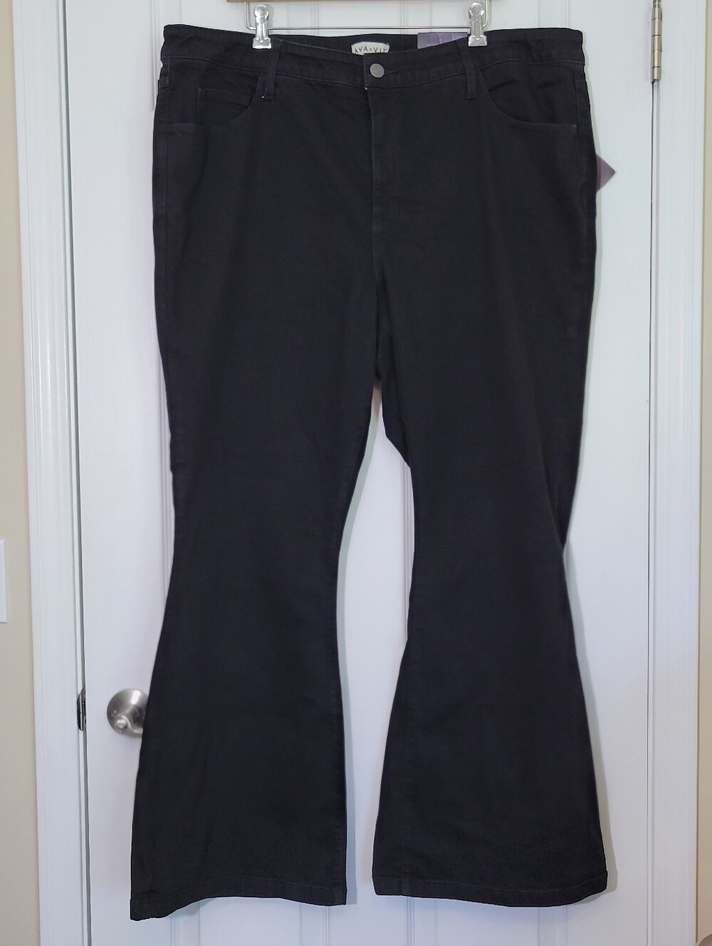 NWT Ava & Viv Black High Rise Flare Jeans Denim Plus Size 22 - Picture 4 of 13